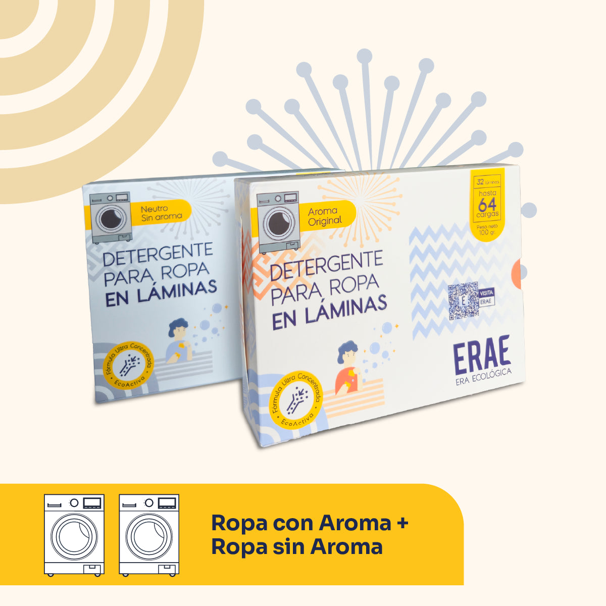 32 Lavadas Ropa: Aroma Original + 32 Lavadas Ropa: Sin Aroma