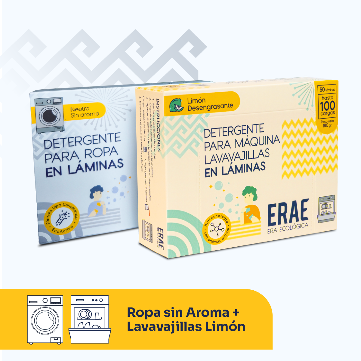 50 Lavadas Lavavajillas + 32 Lavadas Ropa: Sin Aroma