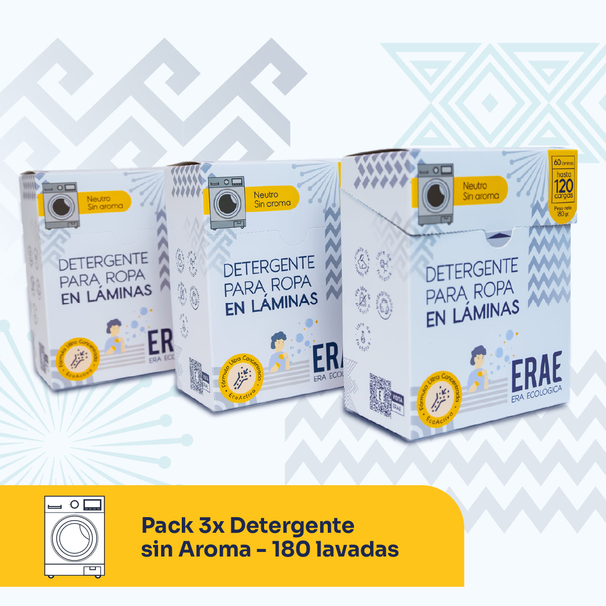 Pack Ahorro x3 Detergente sin aroma - 180 Lavadas